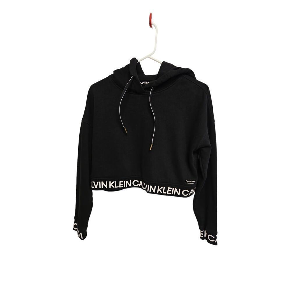 Calvin Klein Black Performance Cropped Hoodie‎ Women's Sz Small